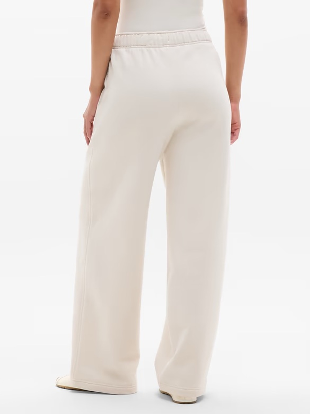 NWT Athleta Wide Leg Forever FleeceSweatpants in Ivory-Cream Size L - Picture 2 of 4